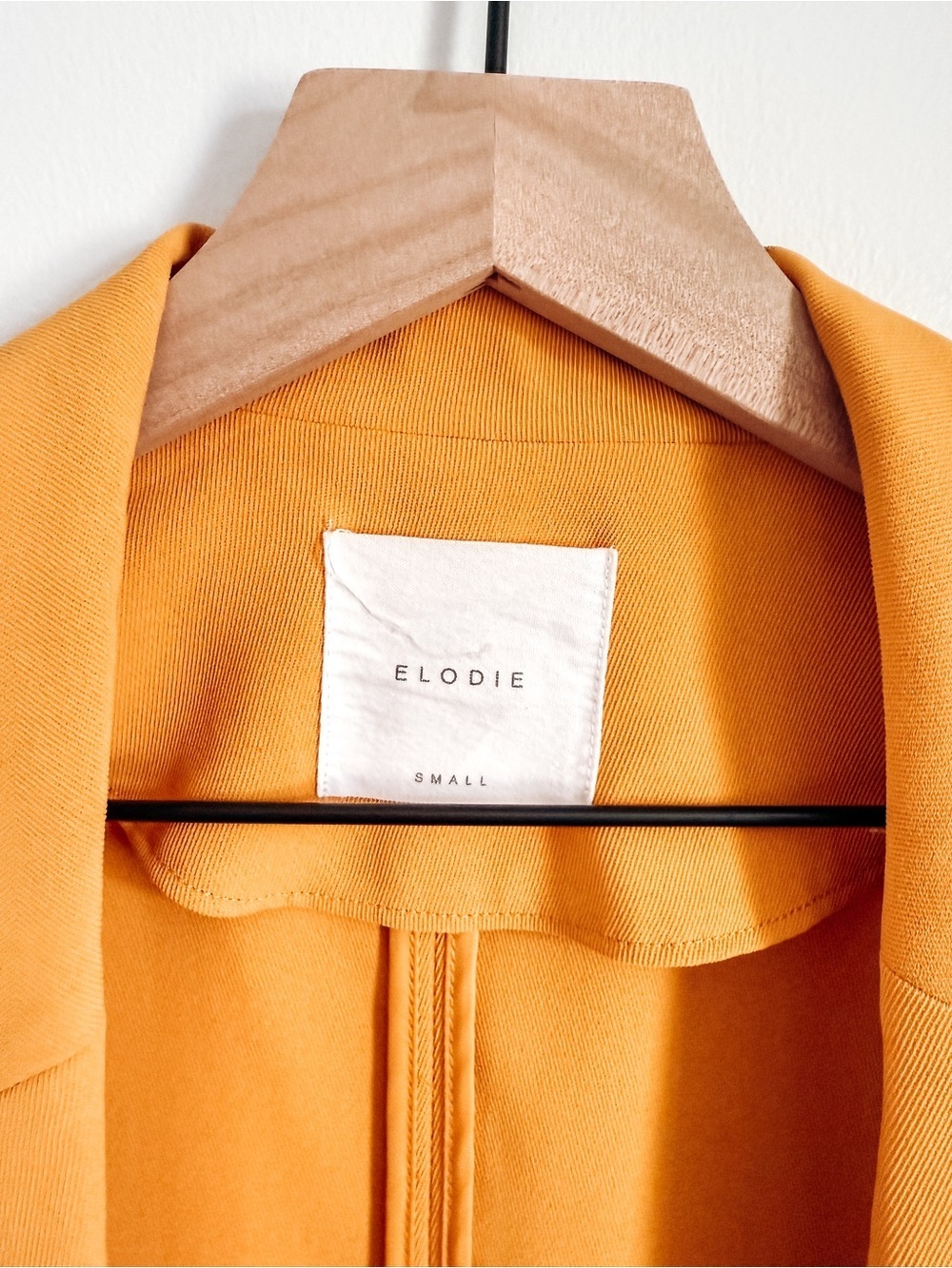 Elodie Mustard Yellow Open Front Blazer Lightweight Jacket Pockets Size S - Picture 2 of 4